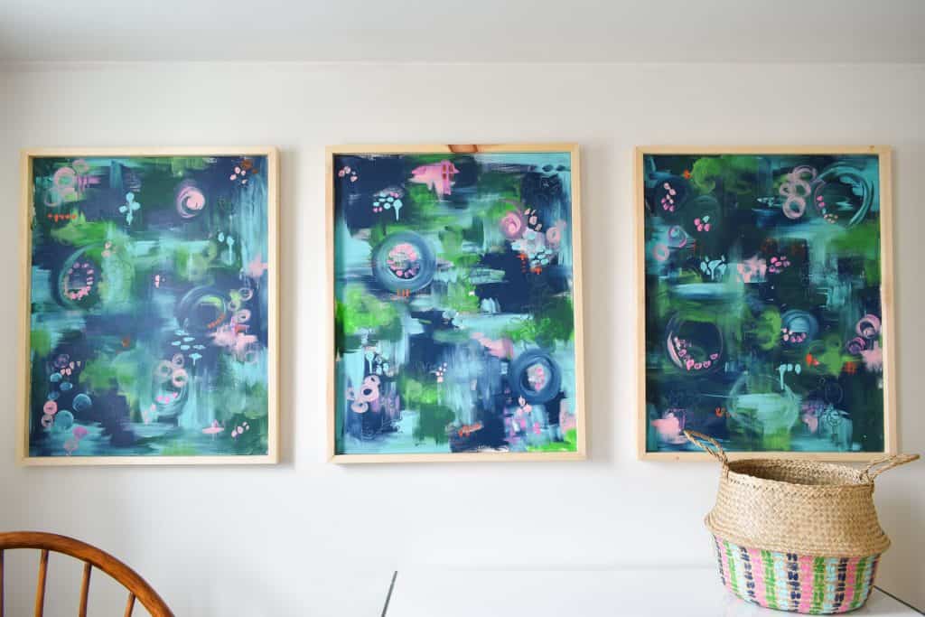 DIY abstract art for guest room gauntlet