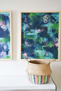 DIY abstract art for guest room gauntlet