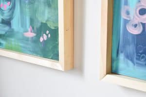 detail of wooden canvas frame
