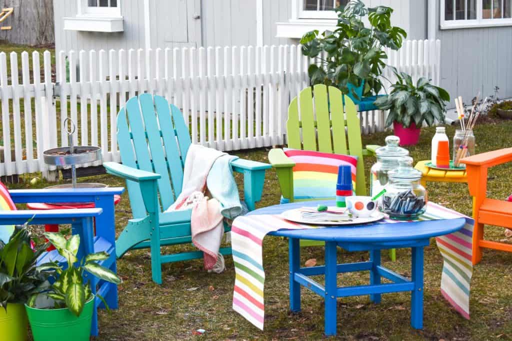 Adirondack chairs in online front yard