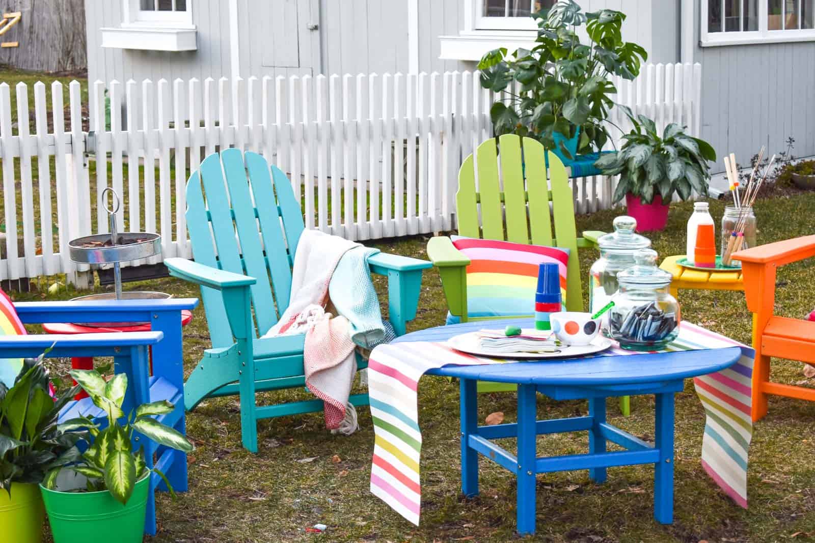 colorful rainbow all weather patio furniture