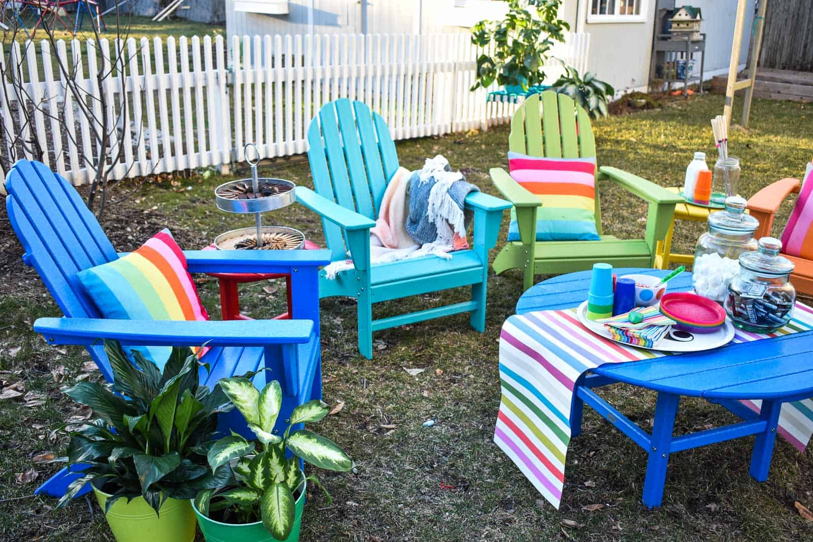 Colorful Patio Furniture and S'mores - At Charlotte's House