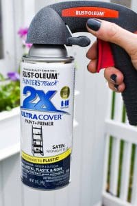 spray paint can for headboard makeover