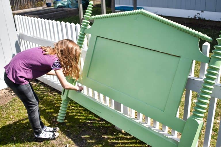 Spray Painted Headboard At Charlotte's House