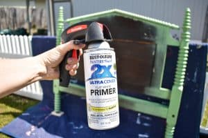 prime the headboard with rust-oleum 2x