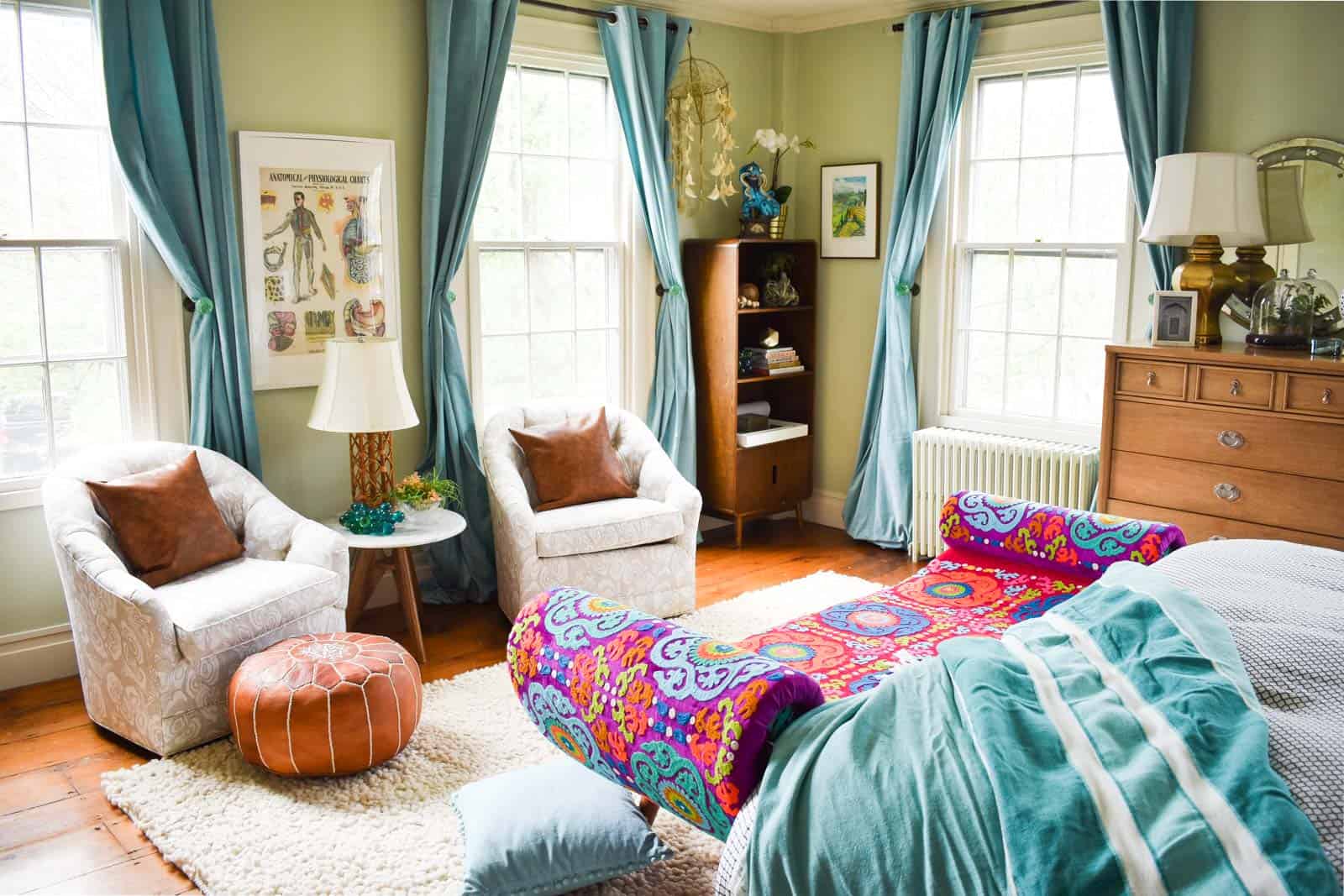 master bedroom updates with color and pattern