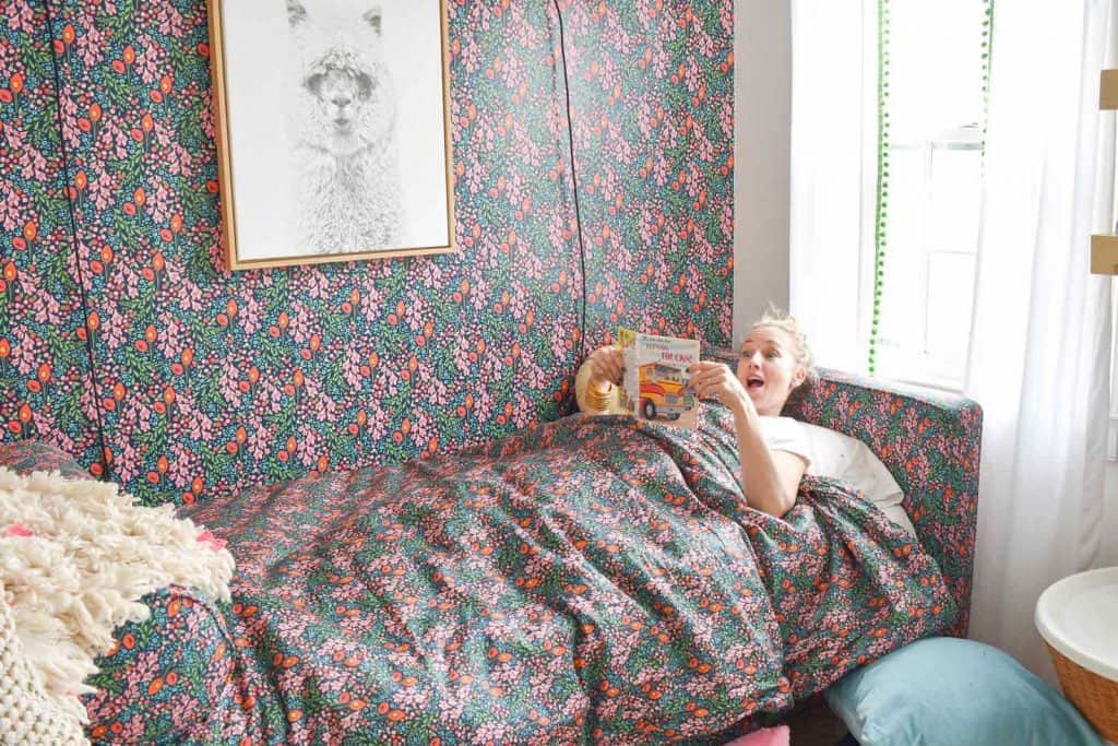 pattern on pattern in guest room