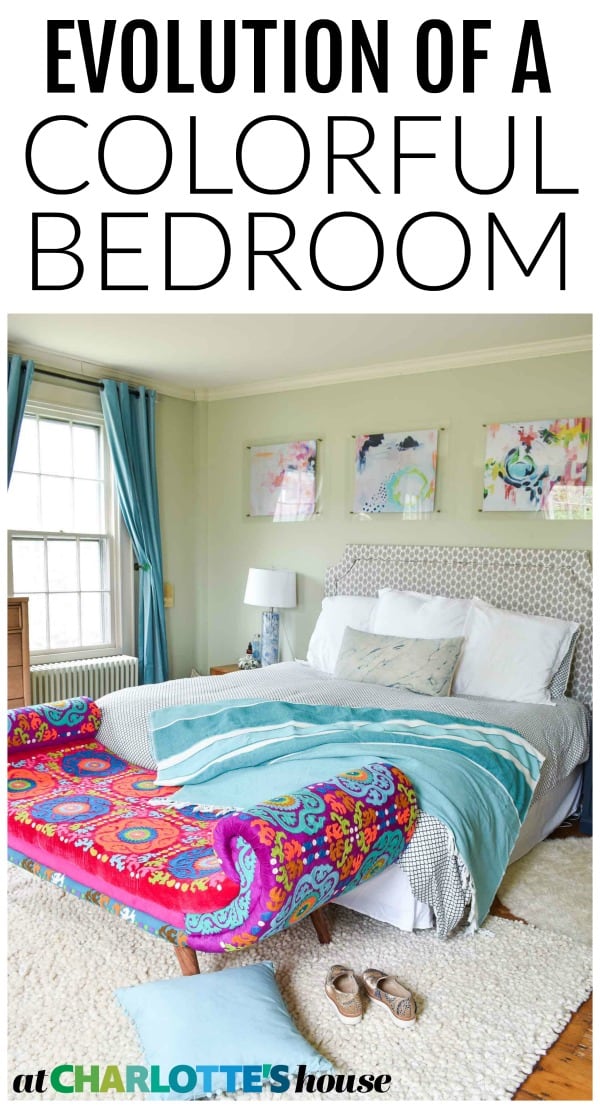 Our bedroom has gradually transitioned from a neutral space to this bright and colorful space