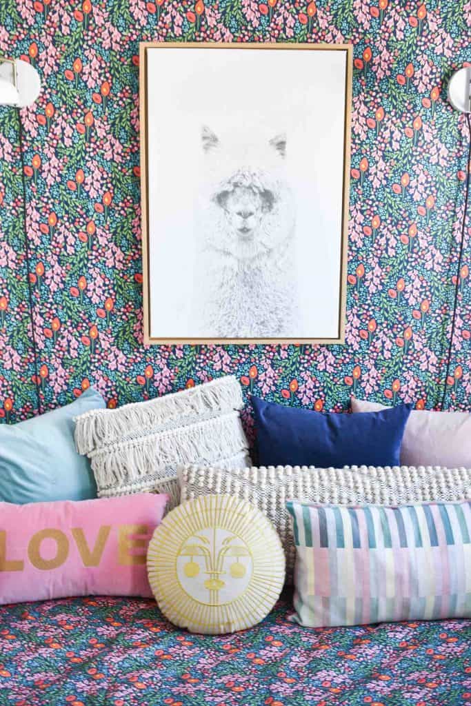 daybed colorful guest room reveal