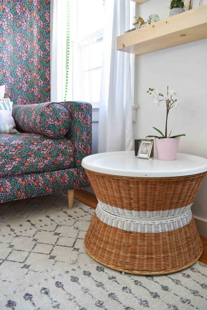 side table in guest room