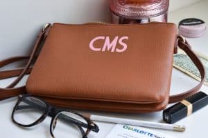 monogram leather purse
