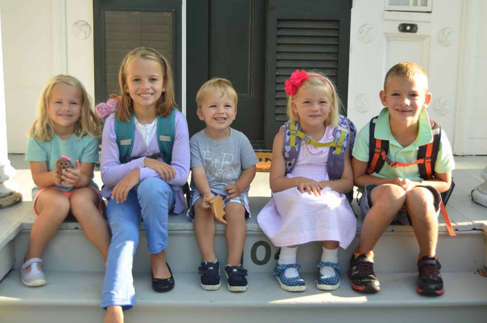 family portrait on front porch