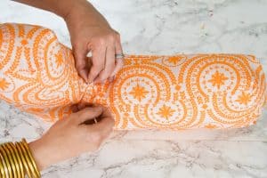 sew the inside seam of the letter pillow