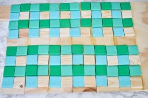 dry fit the buffalo check pattern of scrap wood squares