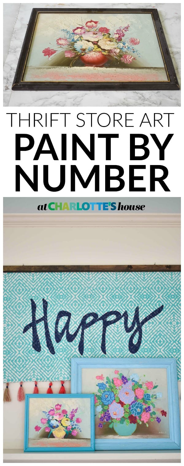 Turn that dated thrift store painting into a fun and colorful paint by numbers.