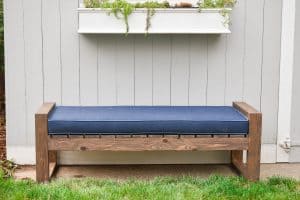 modern bench for backyard seating