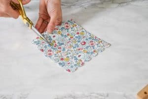trim the napkin to fit utensil handles