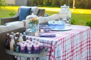 decorating the backyard for a casual summer party