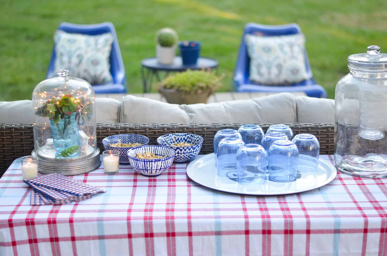 decorating for our backyard patio party