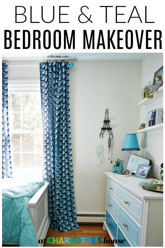 blue and teal girls bedroom