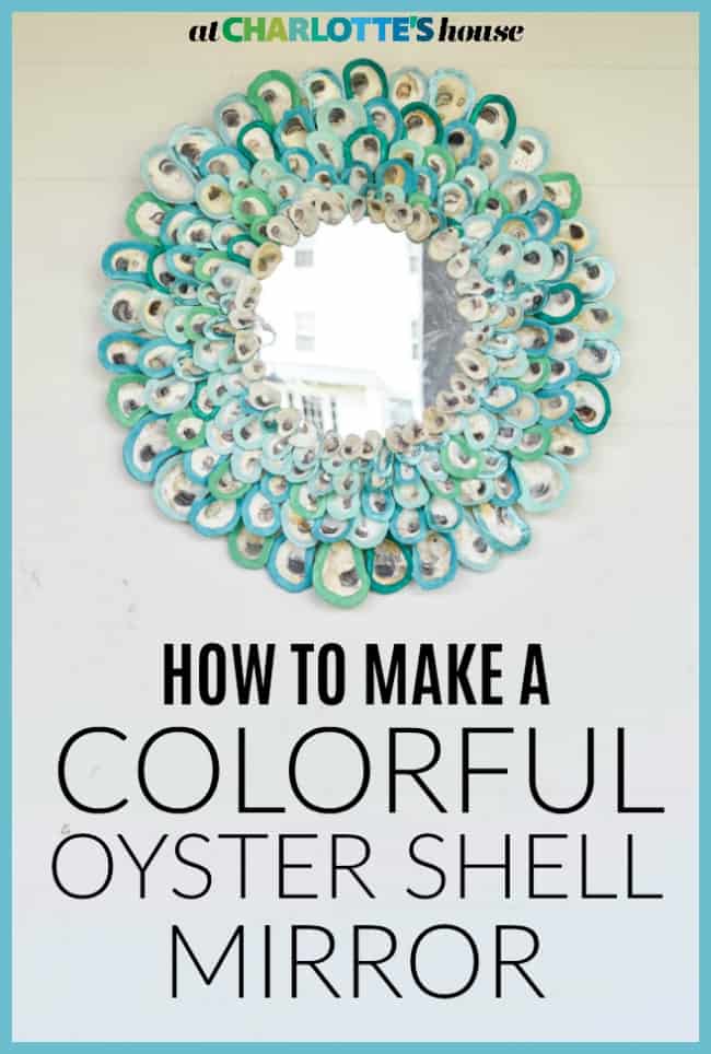 colorful oyster shell mirror