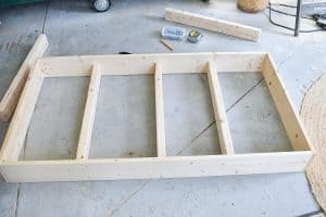 building the platform support for the toddler bed