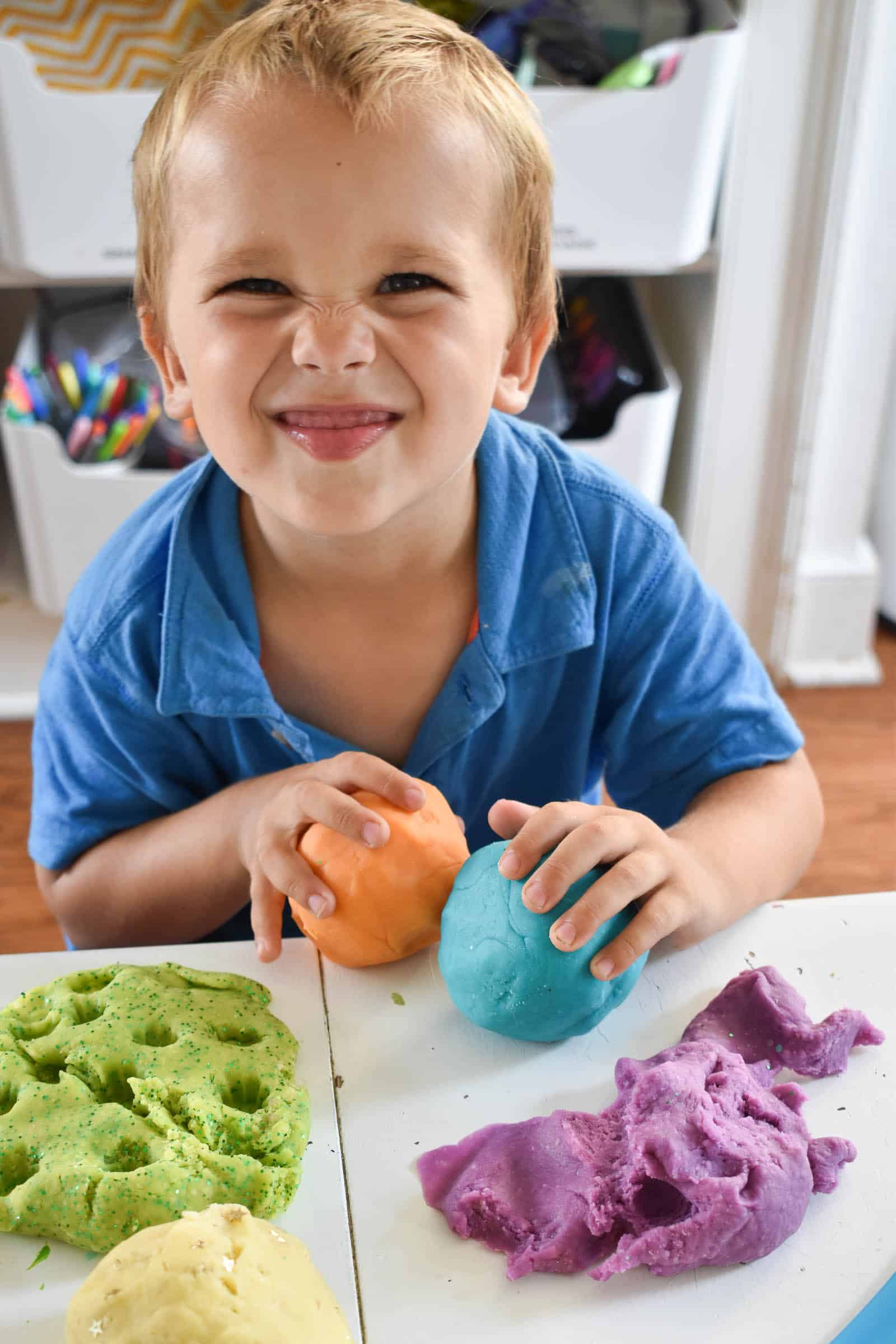 playing with play dough