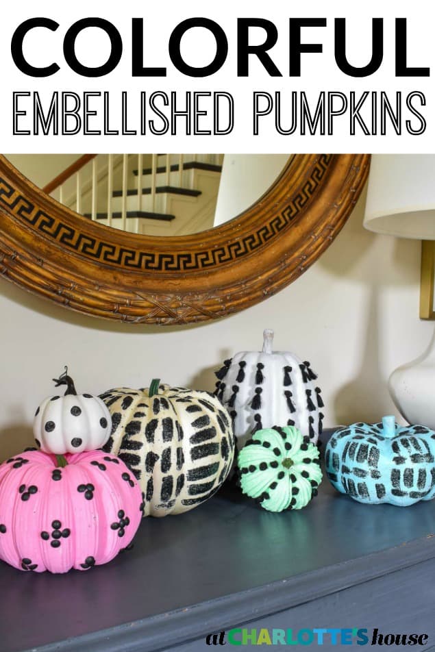 black decorated pumpkins