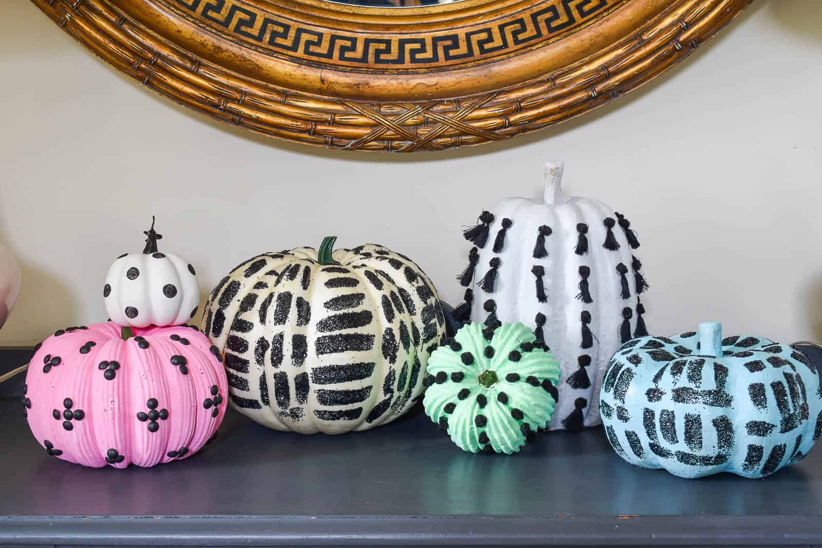 colorful embellished pumpkins