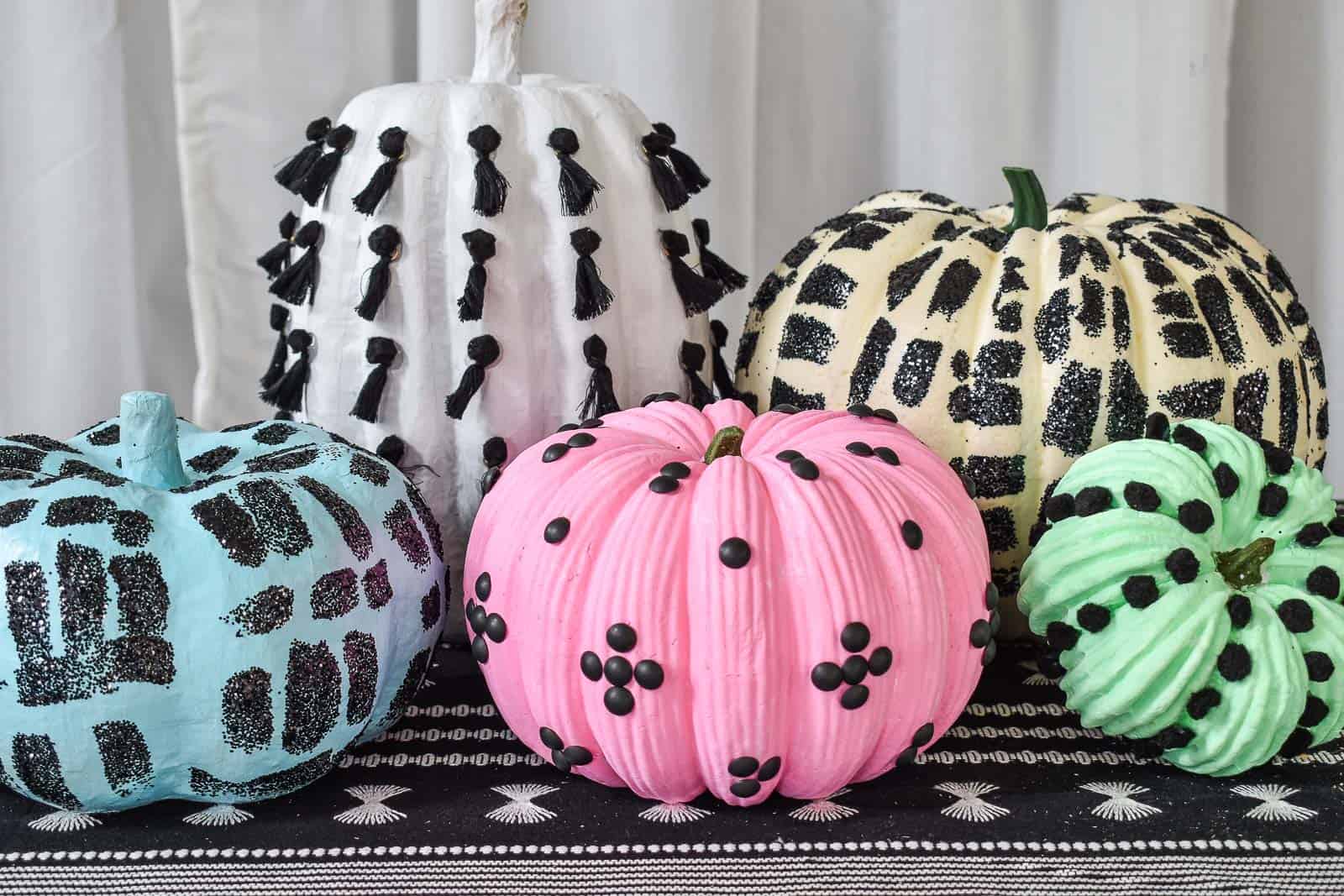 colorful embellished pumpkins