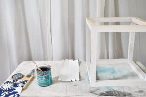 cut wallpaper to wrap around table