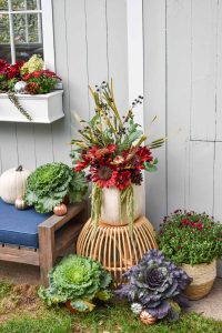 basket for mums outside shed