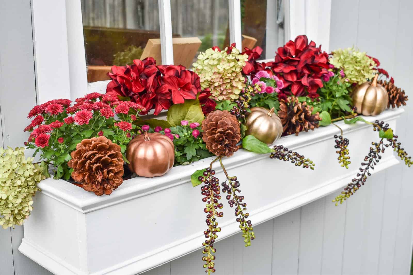 fall outdoor planters with JOANN florals