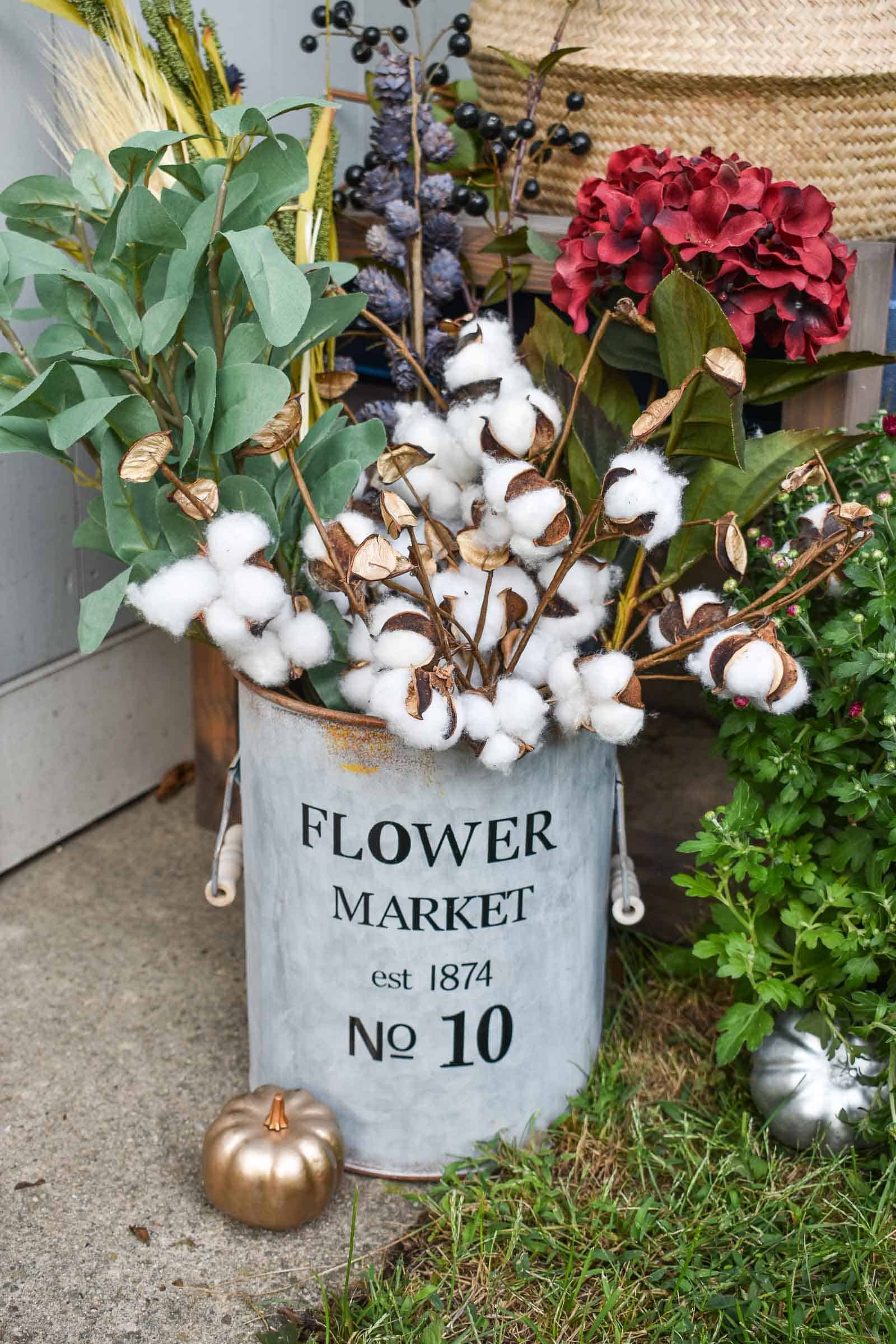 metal flower market bin