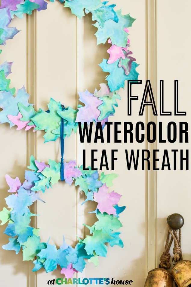 watercolor leaf wreath