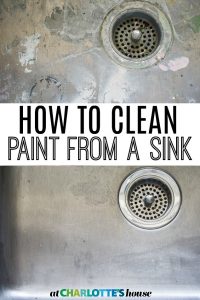 cleaning paint from a sink