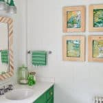 paint pour canvases in girls room