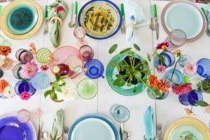 Setting a Colorful Table