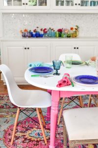 colorful rainbow table scape