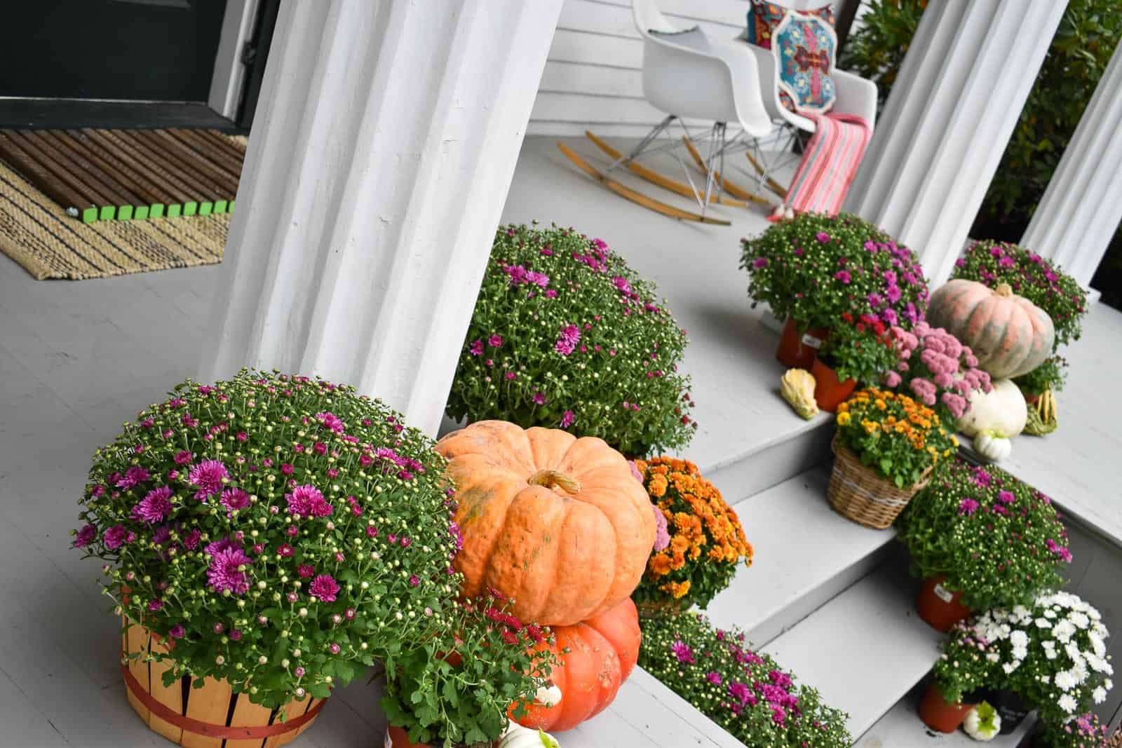 layered doormats on front porch