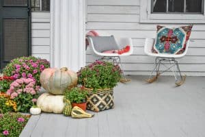 COlorful fall front porch