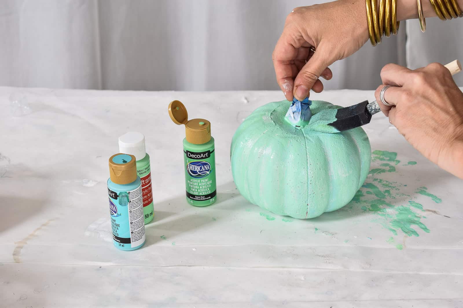 painted the pumpkin with craft paint first