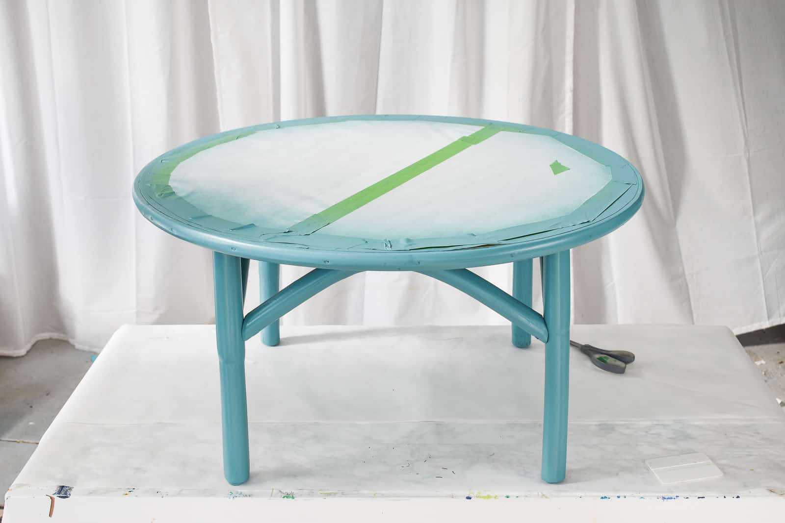 table with painted base