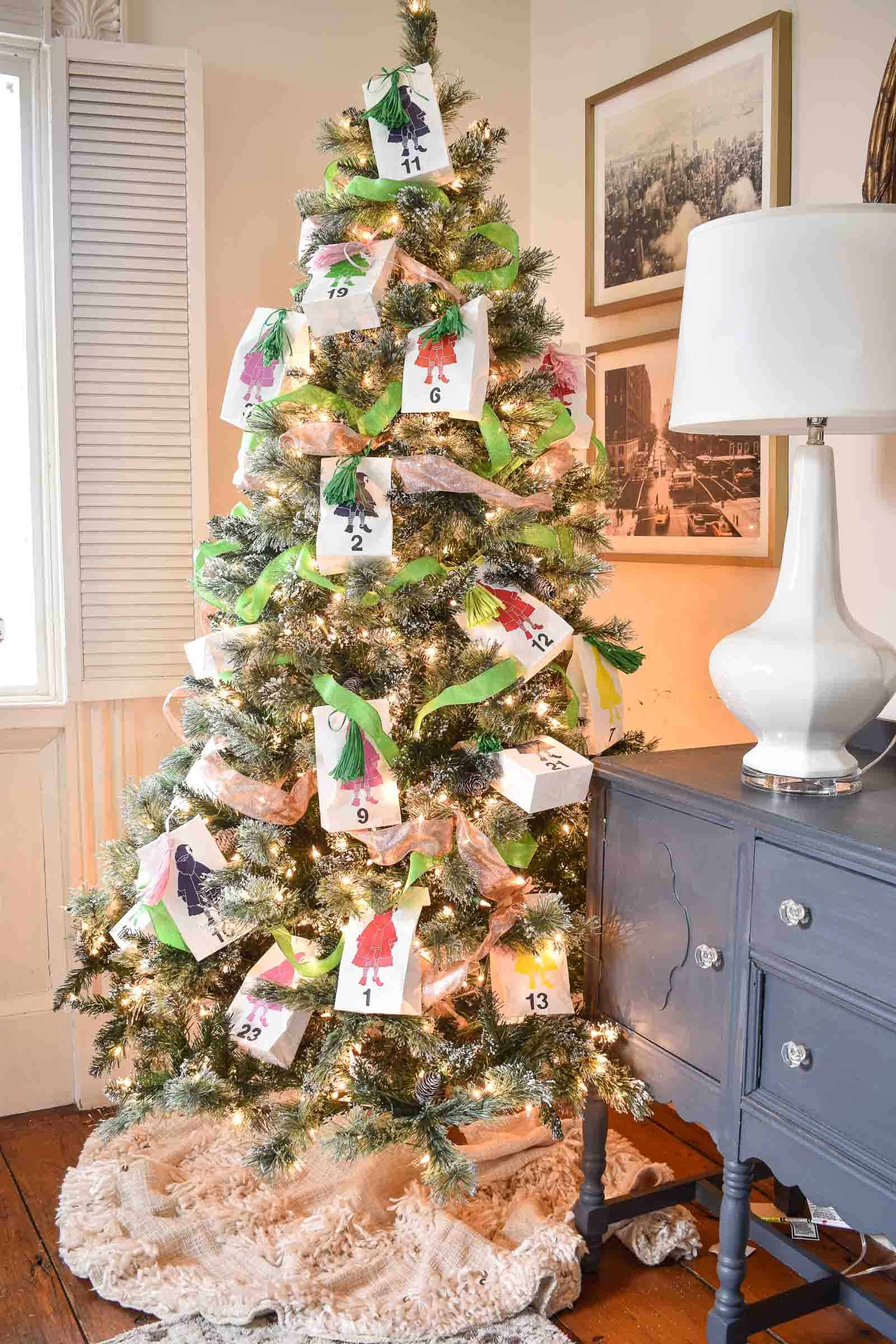 decorated advent tree