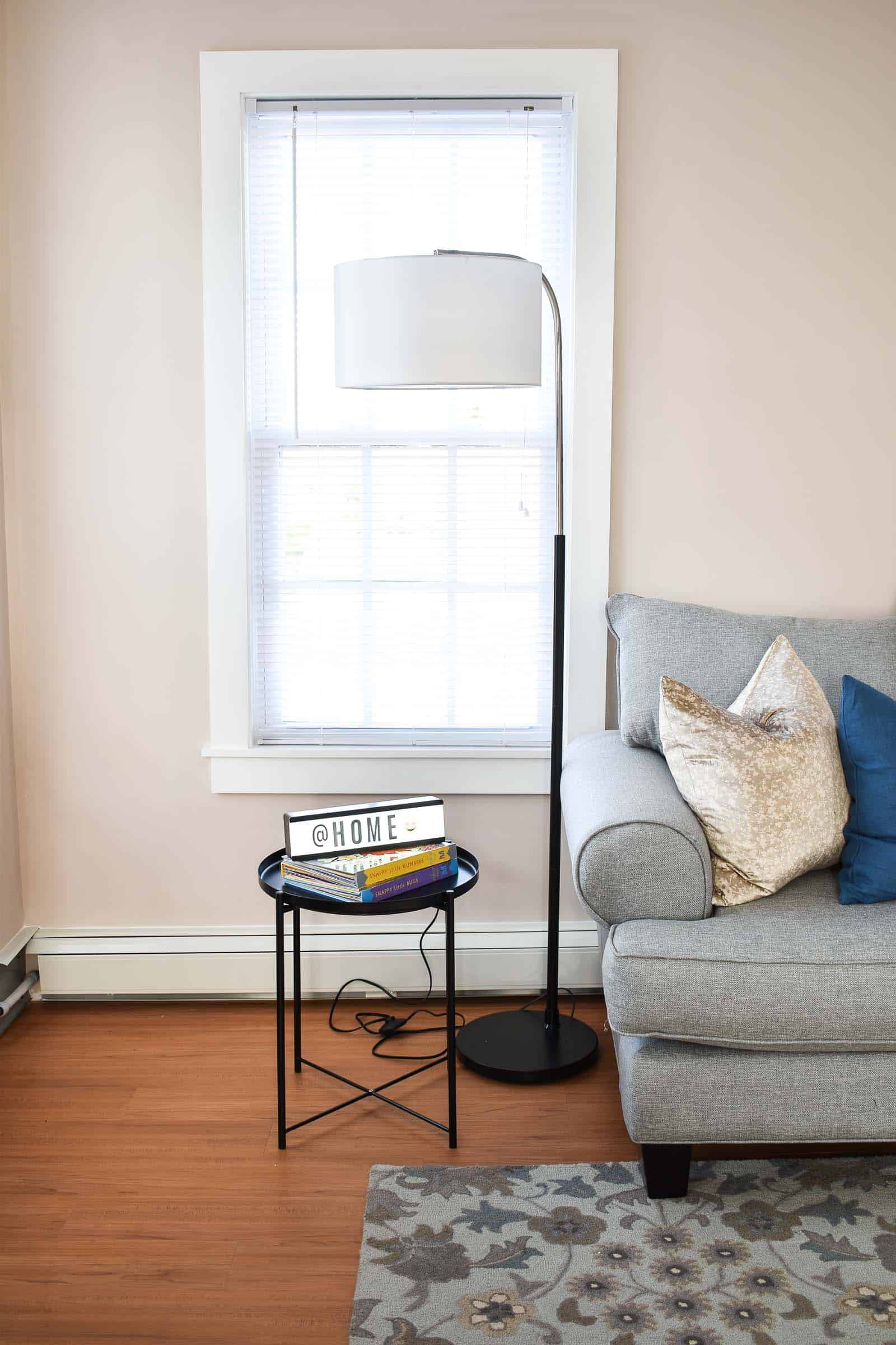 standing lamp in living room