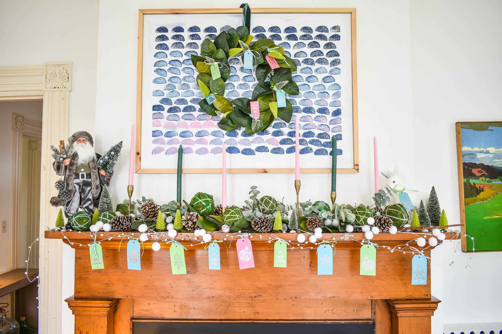 layers of greenery on magnolia garland