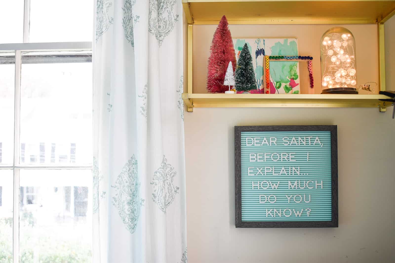 letterboard for christmas in kids space