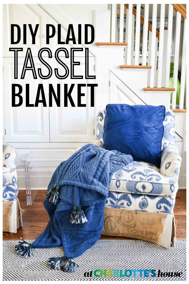 DIY plaid tassel blanket