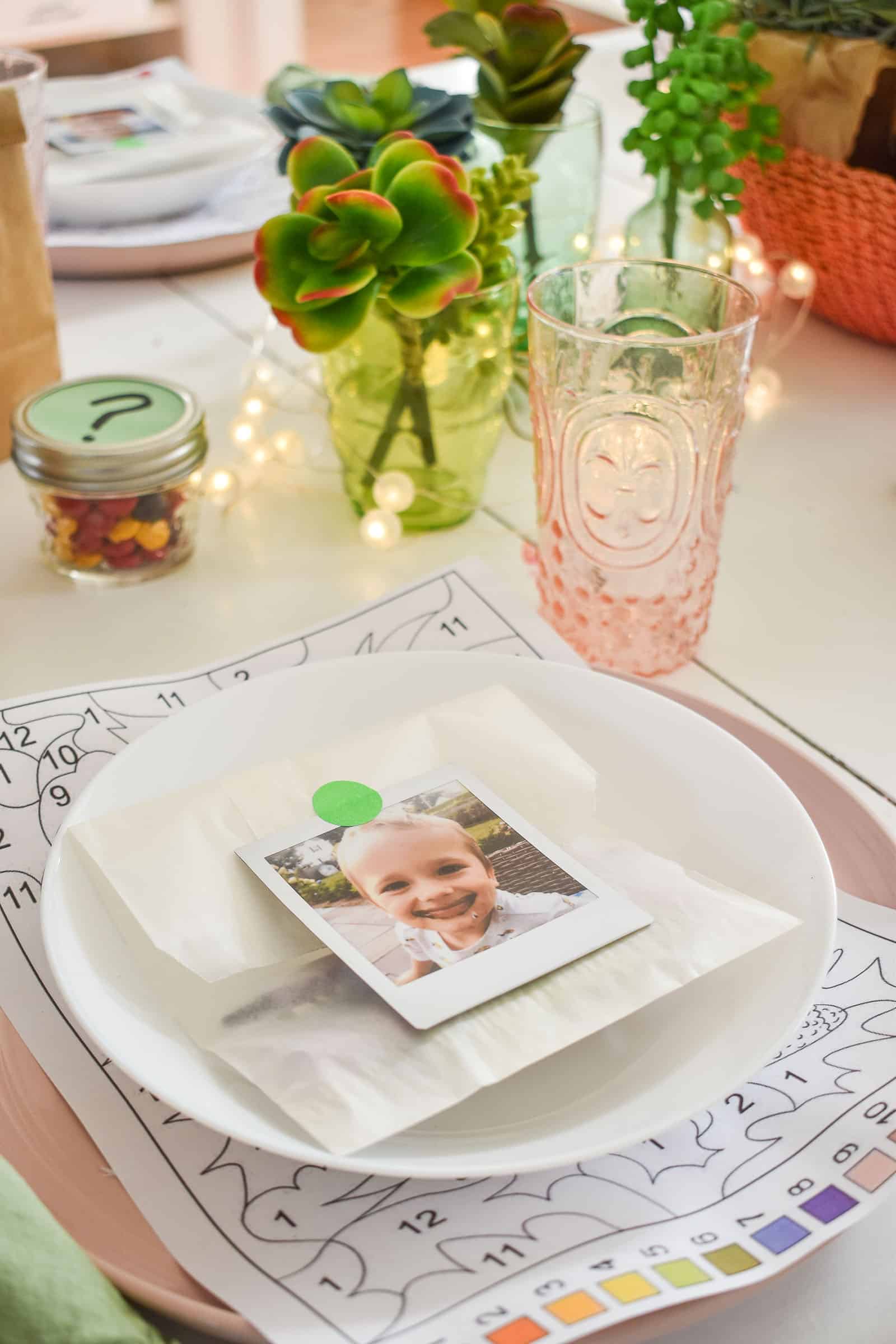 instax picture as place card