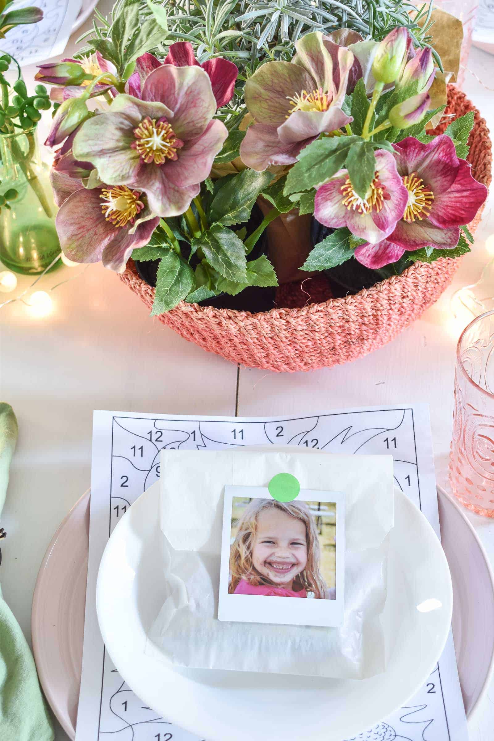 instax picture as place card